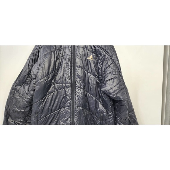 Men's Adidas 3 Stripe TS Climaproof Puffer Black On‎ Black Jacket Size XL - Picture 5 of 10